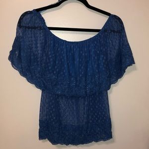 See through off shoulder top